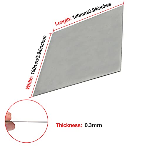 AIMIMI Hoja Cuadrada de Titanio Lámina de aleación de Metal Placa de artesanía Traje Ligero y Duradero para Equipos de vacío de Alta Temperatura 100x100 mm,0.3mm