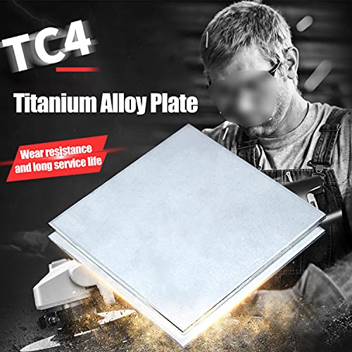 AIMIMI Hoja Cuadrada de Titanio Lámina de aleación de Metal Placa de artesanía Traje Ligero y Duradero para Equipos de vacío de Alta Temperatura 100x100 mm,0.3mm