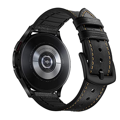 Aimtel Compatible con Samsung Galaxy Watch 4 40 mm/44 mm&Galaxy Watch 4 Classic 42mm/46mm Correa,20mm Banda de repuesto de correa híbrida de silicona de cuero para Galaxy Watch4/Galaxy Watch3 41mm