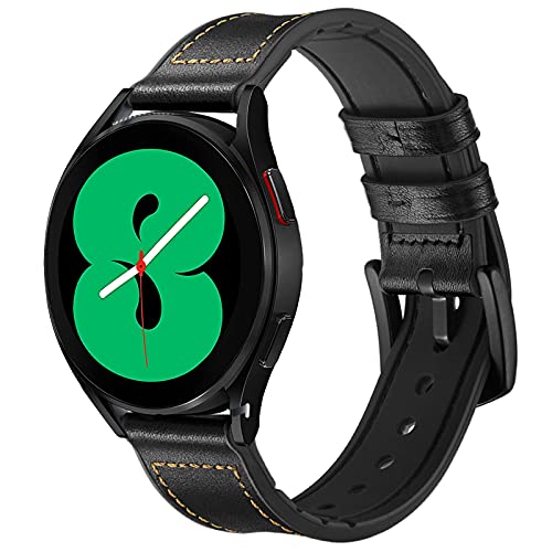 Aimtel Compatible con Samsung Galaxy Watch 4 40 mm/44 mm&Galaxy Watch 4 Classic 42mm/46mm Correa,20mm Banda de repuesto de correa híbrida de silicona de cuero para Galaxy Watch4/Galaxy Watch3 41mm