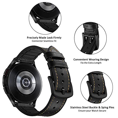 Aimtel Compatible con Samsung Galaxy Watch 4 40 mm/44 mm&Galaxy Watch 4 Classic 42mm/46mm Correa,20mm Banda de repuesto de correa híbrida de silicona de cuero para Galaxy Watch4/Galaxy Watch3 41mm