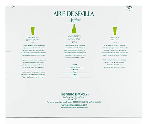 Aire de Sevilla Set de Belleza Edición Azahar - Crema Hidratante Corporal, Eau de Toilette, Gel Exfoliante