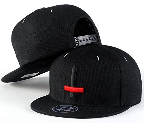 Aivtalk - Negra Gorra de Béisbol Unisex Sombrero Plano con Bordado de Cruz Accesorios para Hombre Mujer Parejas Hip Hop Snapback