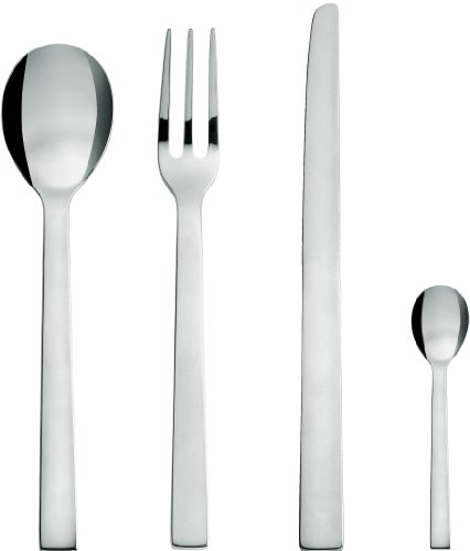 Alessi Santiago Servicio de Cubiertos, 24 Piezas, Acero Inoxidable, Gris (Pulido)