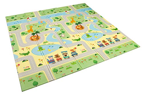 Alfombra infantil plegable Suelo para bebes acolchado alta calidad resistente 2 caras 180 cm x 200 cm (Modelo 1)