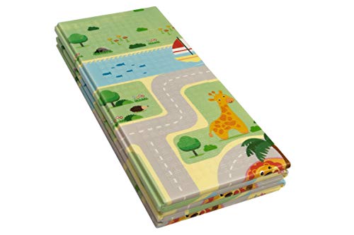 Alfombra infantil plegable Suelo para bebes acolchado alta calidad resistente 2 caras 180 cm x 200 cm (Modelo 1)