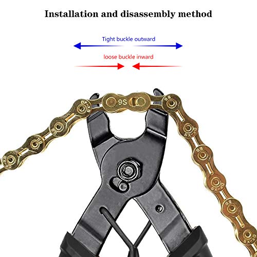 Alicates de Cadena, SANTOO 2 en 1 Alicate de Bicicletas para Cambio Rápido de Cadena, Plegado Fácil de Reparar, Faltan, Alicates de Eslabón de Bicicleta Compatibles Con Todas Las Cadenas de Velocidad