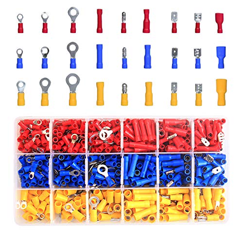 Alicates de terminales Crimpadora de Alambre kit,Preciva 0.5-6 mm² de trinquete ajustable con 700 Terminal para terminales de cable aislados