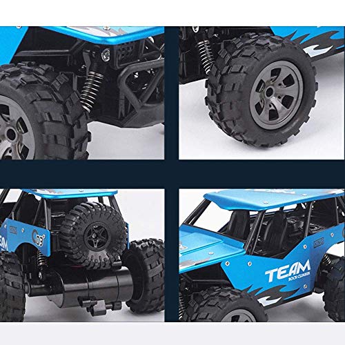 Alloy Climbing Off-Road Vehicle 1/18 High Speed Desert Rock Climbing Truck 2.4G Wireless Remote Control Off Road Cars Vehicle Electric Monster Truck All Terrain for Boys Girls Birthday Toy GIF (Blue