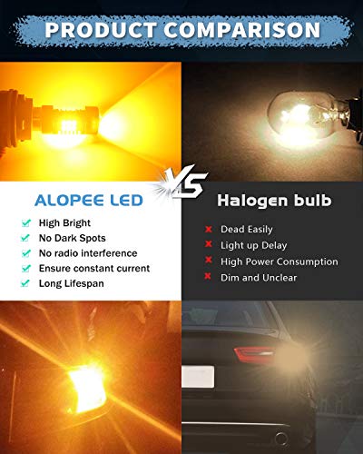 ALOPEE Paquete 2-1056 BAU15S 7507 12496 5009 PY21W RY10W Luz LED ámbar/Amarilla 10-30V-DC Bombillo Sustitución 2835 21 SMD Bombillas de repuesto para luz intermitente Luces d