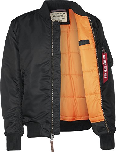 ALPHA INDUSTRIES 168100-3-M Chaqueta Bomber, Negro (Black 3), Medium (Tamaño del Fabricante: M) para Hombre