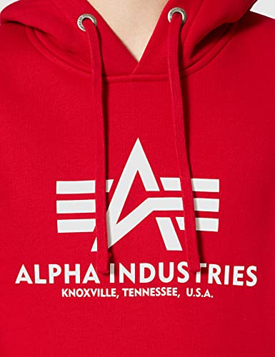 ALPHA INDUSTRIES Basic Sudadera con Capucha, Hombre, Rojo (Red), 43.73