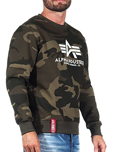 ALPHA INDUSTRIES Basic Sweater Sudadera, Olive Camo, M para Hombre