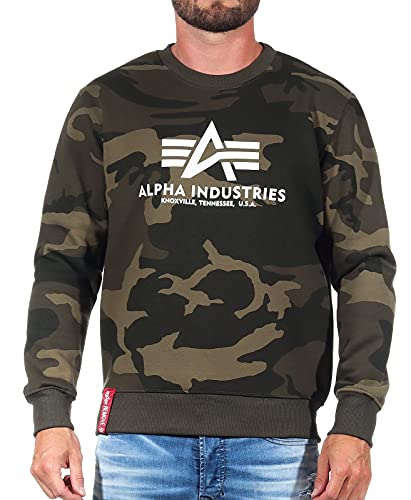 ALPHA INDUSTRIES Basic Sweater Sudadera, Olive Camo, M para Hombre