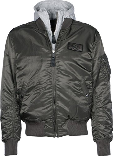 Alpha Industries MA-1 D-Tec Chaqueta, Gris (Black 04), X-Large (Tamaño del Fabricante: XL) para Hombre