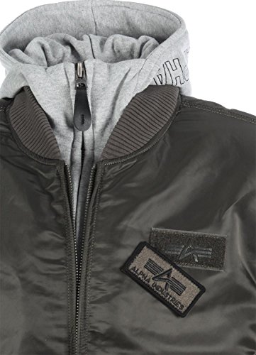 Alpha Industries MA-1 D-Tec Chaqueta, Gris (Black 04), X-Large (Tamaño del Fabricante: XL) para Hombre