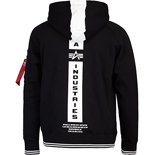 ALPHA INDUSTRIES Men Sweatshirt Basic Small Logo Foil Print, Color:Black/Gold, Talla:XL