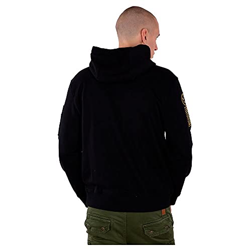 ALPHA INDUSTRIES NASA Voyager Hoody Sudadera, Negro, M para Hombre