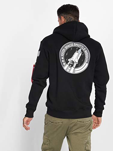 ALPHA INDUSTRIES Space Shuttle Hoody Sudadera, Black, L para Hombre