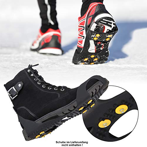 ALPIDEX Crampones Antideslizantes Racos de Hielo 8 Tacos Nieve Crampones Senderismo Tallas 35-47, Tamaño:M