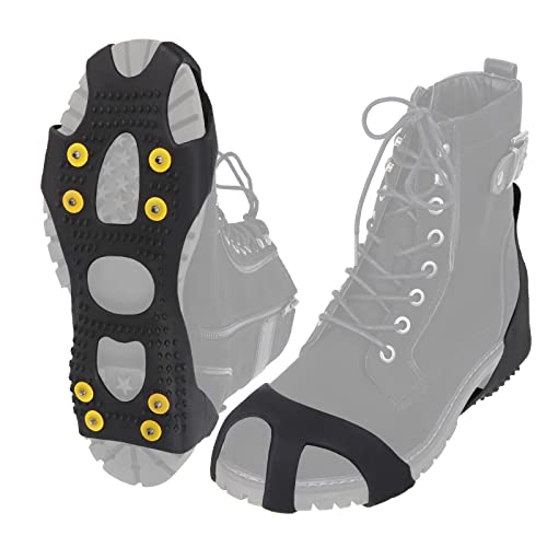 ALPIDEX Crampones Antideslizantes Racos de Hielo 8 Tacos Nieve Crampones Senderismo Tallas 35-47, Tamaño:M