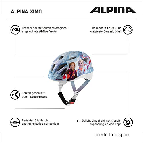 Alpina XIMO Casco de Ciclismo, Girls, Disney Frozen, 47-51