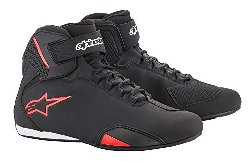 Alpinestars 251551813-42 NC - Zapatillas para Moto, Hombre, Negro/Rojo, 42 EU