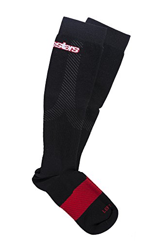 Alpinestars – Calcetines de compresión, Hombre, Negro y Rojo