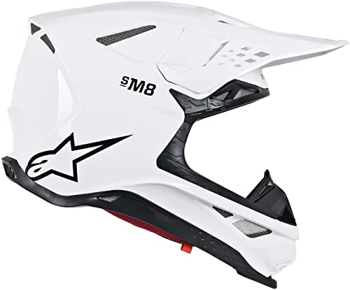 Alpinestars Casco Mx 2019 S-M8 Solid Blanco (S, Blanco)