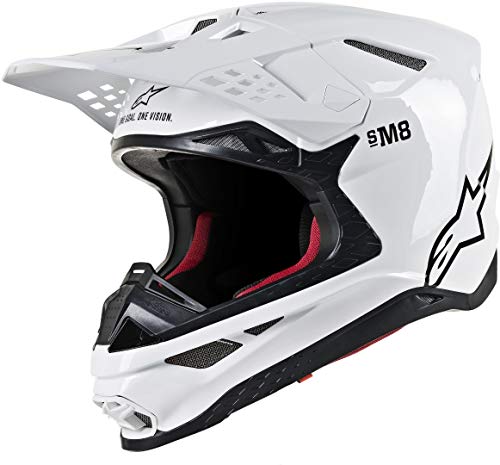 Alpinestars Casco Mx 2019 S-M8 Solid Blanco (S, Blanco)