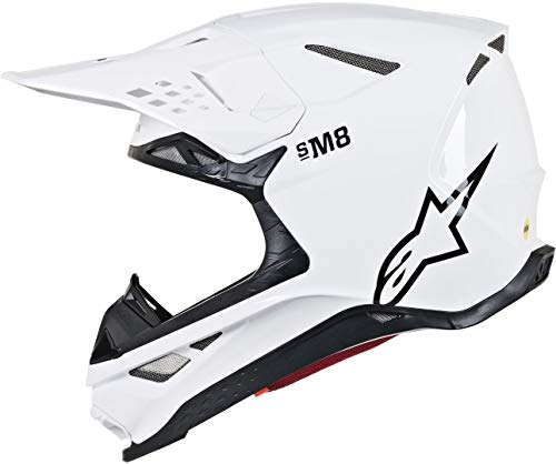 Alpinestars Casco Mx 2019 S-M8 Solid Blanco (S, Blanco)