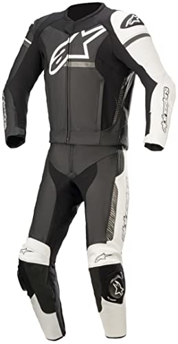 Alpinestars Mono de piel para moto GP Force Phantom de 2 piezas, color negro, blanco y gris, talla 58