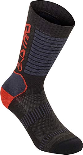 Alpinestars Paragon Lite Socks 19 Ropa, Unisex, Negro/Rojo Brillante, M