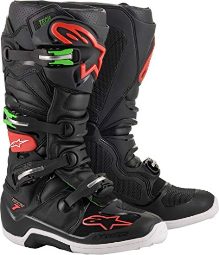 Alpinestars Tech 7 - Botas de motocross (talla 48), color negro, rojo y verde