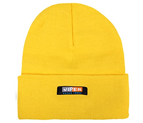 Alsino Gorro de punto con calavera, talla única, gorro elástico para invierno, otoño y primavera, en muchos colores, unisex, amarillo fluorescente, Talla única