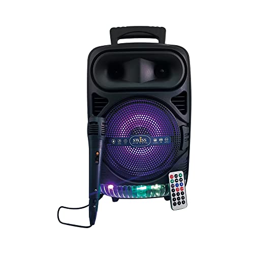 Altavoz Bluetooth Grande SW-804 de Suelo Portátil Inalámbrico 8" con Karaoke | Empareja Dos Altavoces del Mismo Modelo Y Disfruta Doble De La Fiesta | Sintonizador Radio FM, Potente Altavoz