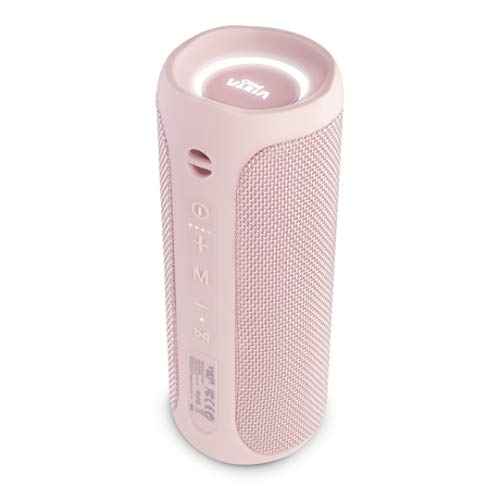 Altavoz Goody 2 de Vieta Pro, con Bluetooth 5.0, True Wireless, Micrófono, Radio FM, 12 Horas de batería, Resistencia al Agua IPX7, Entrada Auxiliar y botón Directo al Asistente Virtual; Color Rosa.