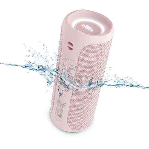 Altavoz Goody 2 de Vieta Pro, con Bluetooth 5.0, True Wireless, Micrófono, Radio FM, 12 Horas de batería, Resistencia al Agua IPX7, Entrada Auxiliar y botón Directo al Asistente Virtual; Color Rosa.