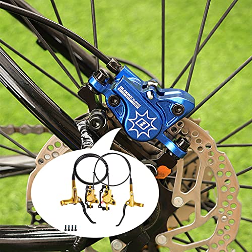 Amagogo Juego de palancas de Freno de Disco hidráulico para Bicicleta MTB, Pinzas de Freno de Disco de Aceite para Bicicleta, palancas Delanteras de 800 mm, Dorado L Delantero R Trasero