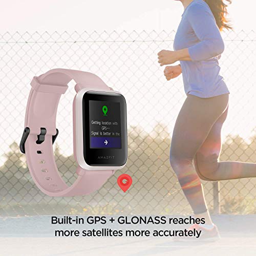 Amazfit Bip S Smartwatch Reloj Inteligente Fitness Rastreador con Monitor cardíaco y Gimnasia batería útil de 40 días duración Sumergible 5 ATM Bluetooth 5.0 / BLE Andriod iOS (Rosa)