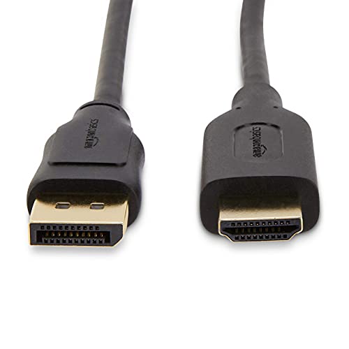 Amazon Basics - Cable de DisplayPort a HDMI con conectores dorados (3,04 m)