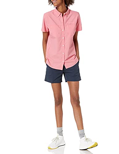 Amazon Essentials Short-Sleeve Classic Fit Outdoor Shirt with Chest Pockets Camisa, Rosa, M