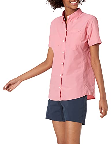 Amazon Essentials Short-Sleeve Classic Fit Outdoor Shirt with Chest Pockets Camisa, Rosa, M