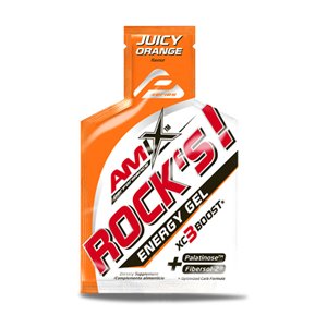 AMIX - Bebida Energética - Rock's Gel sin Cafeína en Formato de 20 x 32 ml - Ayuda a Mejorar el Rendimiento Muscular - Contiene Glucosa - Sabor a Limón