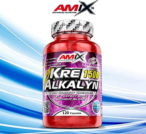 AMIX - Creatina Monohidrato - Kre-Alkalyn - 150 Cápsulas - Ideal para Deportistas - Complemento para Aumentar la Fuerza - Absorción Mejorada - Proteínas para Aumentar Masa Muscular