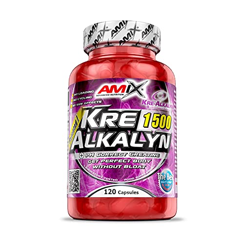 AMIX - Creatina Monohidrato - Kre-Alkalyn - 150 Cápsulas - Ideal para Deportistas - Complemento para Aumentar la Fuerza - Absorción Mejorada - Proteínas para Aumentar Masa Muscular