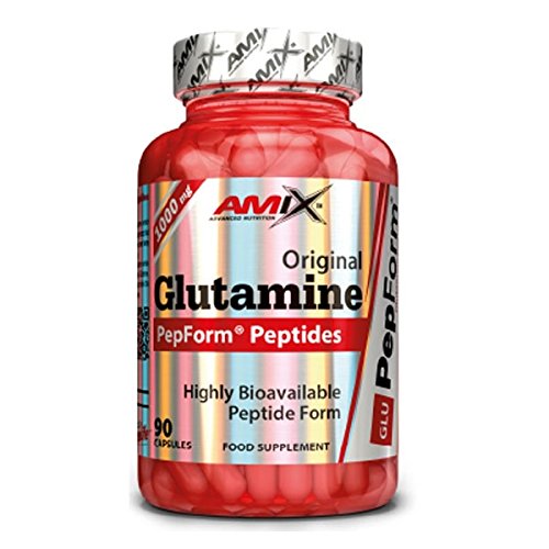 AMIX - Suplemento Deportivo - Glutamina Pepform en Cápsulas 90 - Favorece la Recuperación Muscular - Péptidos de Glutamina de Rápida Absorción - Aminoácidos Esenciales