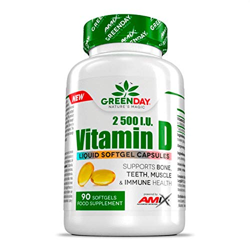 AMIX - Suplemento Vitamínico - Vitamin D3 2500 I.U. Life en formato de 90 Cápsulas - Alto Contenido en Vitaminas y Minerales - Favorece el Mantenimiento Muscular