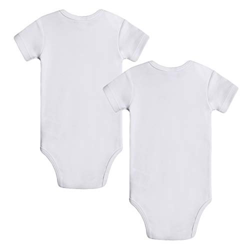 Amomí Body de Manga Corta Bebe - Ragalos Originales para Padres Primerizos Pack 2 Pcs Algodón 100% (3 Meses, Tios)