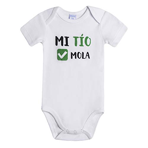 Amomí Body de Manga Corta Bebe - Ragalos Originales para Padres Primerizos Pack 2 Pcs Algodón 100% (3 Meses, Tios)